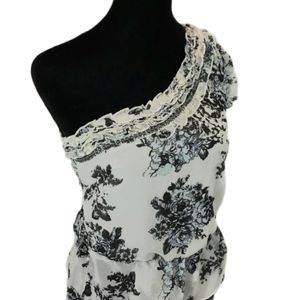 Jessica Simpson Floral One-Shoulder Top Size XL